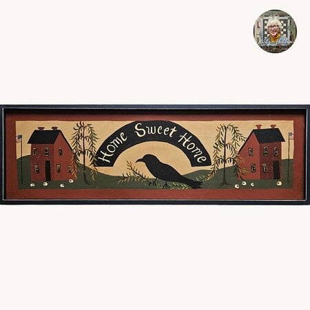 Home Sweet Home Sign Saltbox House & Crow