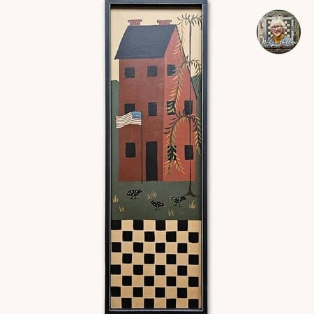 Saltbox House Roosters & Flag Checkerboard