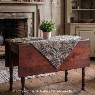 Windham Navy Tan Table Square - 34"