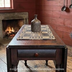 Windham Navy Tan Short Runner - 14" x 32"