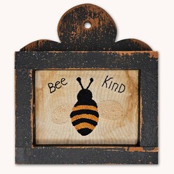 Needle Punched Bee Kind Distressed Black Frame - 10" x 9"