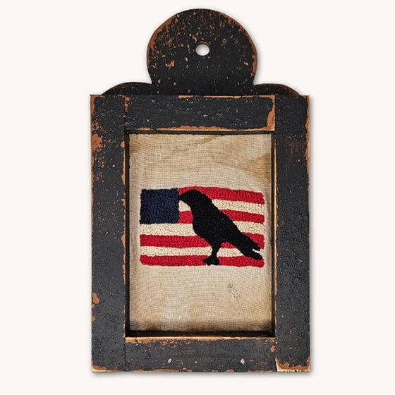 Needle Punched American Flag with Crow