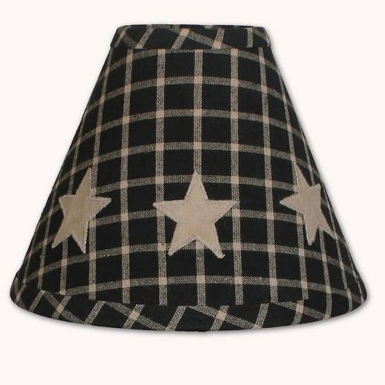 Black & Tan Star Clip Lampshade