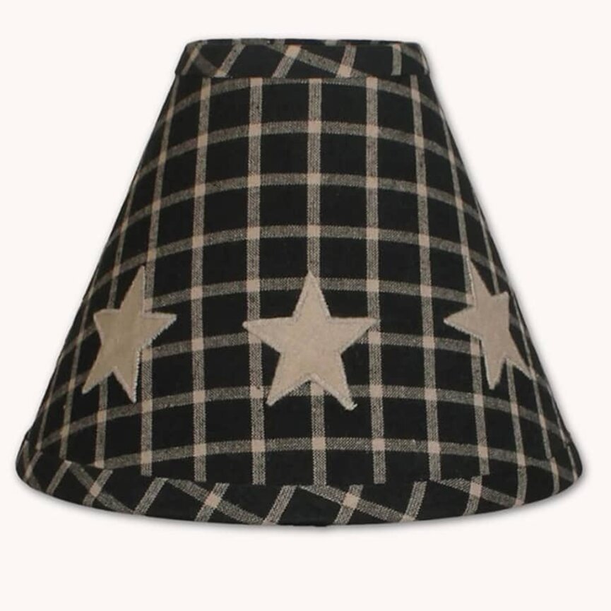 Black & Tan Star Clip Lampshade - 10"