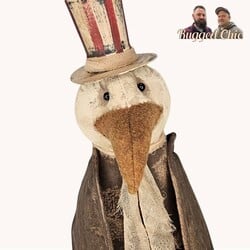 Patriotic Eagle with Vintage Blue Star Pants & Top Hat - 21" T x 6" W