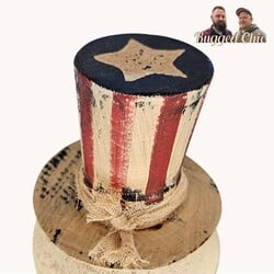 Patriotic Eagle with Vintage Blue Star Pants & Top Hat - 21" T x 6" W