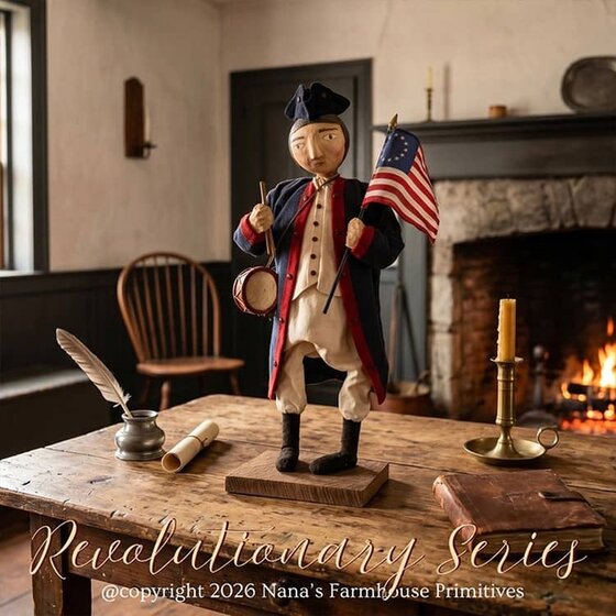 Revolutionary Drummer with Flag & Drum