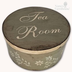 Round Box with Lid Tea Room Pewter - 10" x 5"
