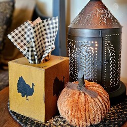 Fall Tissue Box with Turkey - 5.5"
