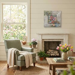 Terri Palmer Hand Painted Henny's Garden - 16" x 16"