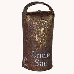 Terri Palmer Hand Painted Uncle Sam Cow Bell - 3"  x 5.5"