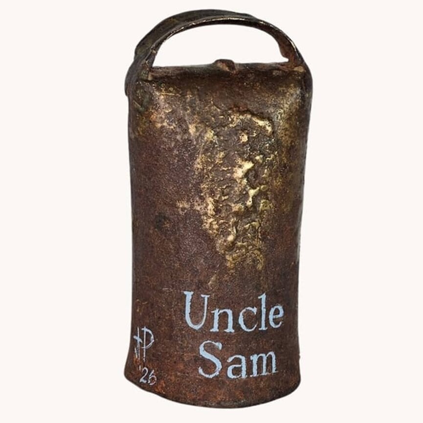 Terri Palmer Hand Painted Uncle Sam Cow Bell - 3"  x 5.5"