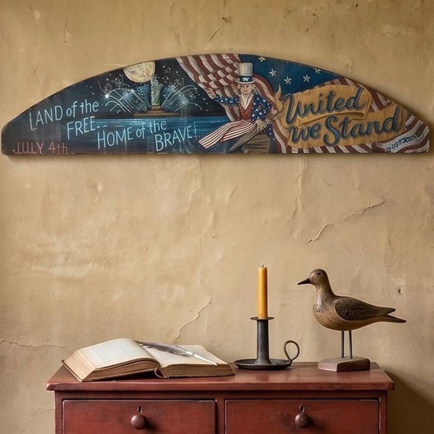 Terri Palmer Hand Painted United We Stand - 21" x 5"