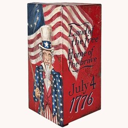 Terri Palmer Hand Painted Uncle Sam Metal Box - 4" x 8"