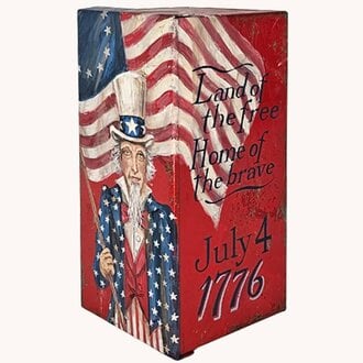 Uncle Sam Metal Box Hand Painted - 8"