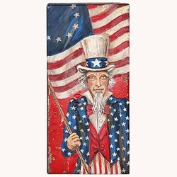 Terri Palmer Hand Painted Uncle Sam Metal Box - 4" x 8"