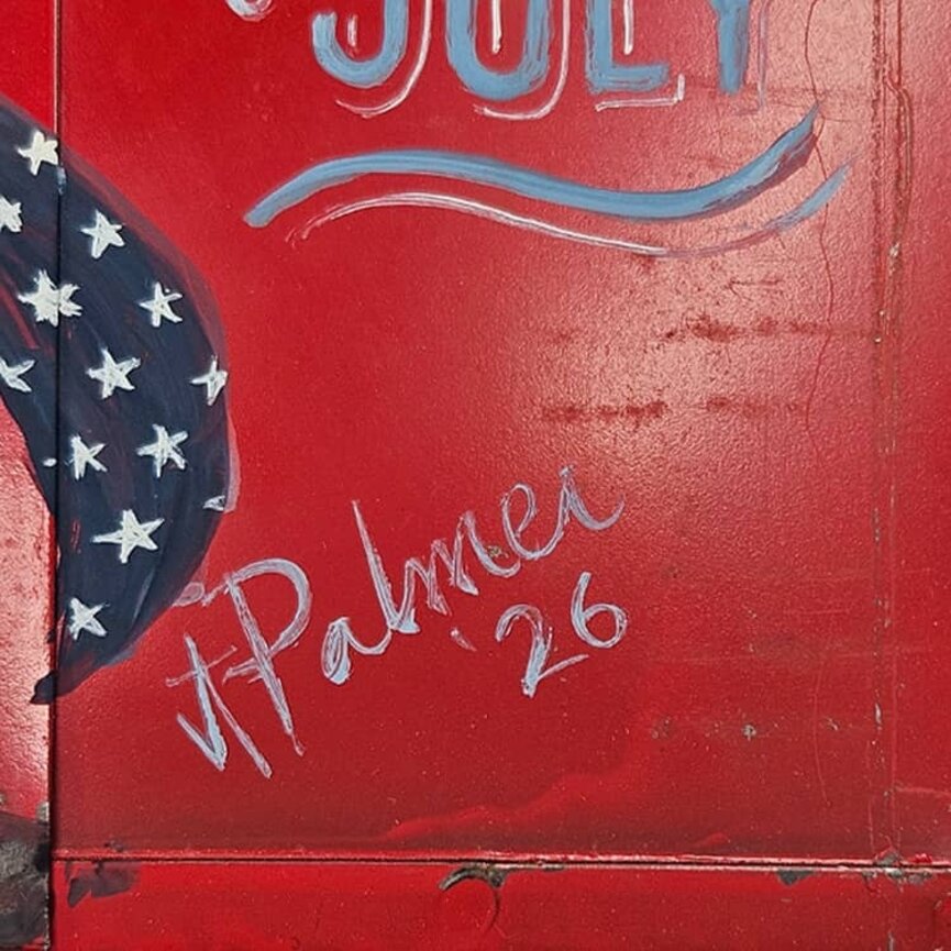 Terri Palmer Hand Painted Uncle Sam Metal Box United We Stand - 4.5" x 9"