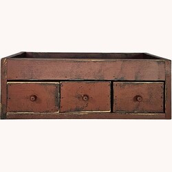 Wooden Three Drawer Decorative Box Tray - 22" x 10" x 7.25"