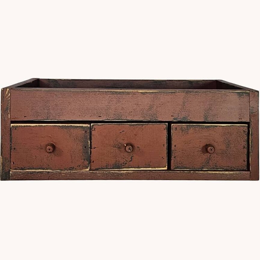 Wooden Three Drawer Decorative Box Tray - 22" x 10" x 7.25"