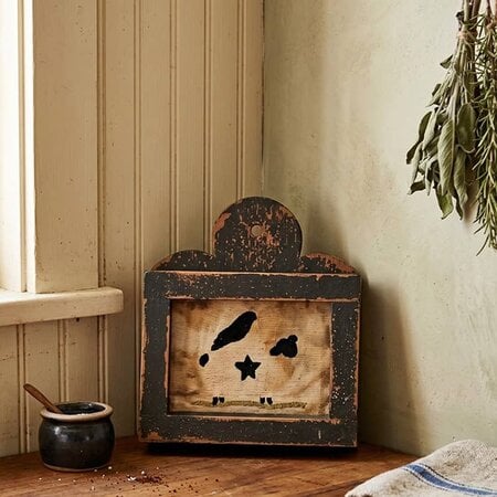Sheep & Crow Distressed Black Framed Needle Punched - 10"