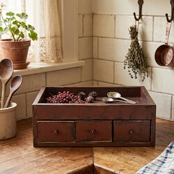 Wooden Three Drawer Decorative Box Tray - 22" x 10" x 7.25"