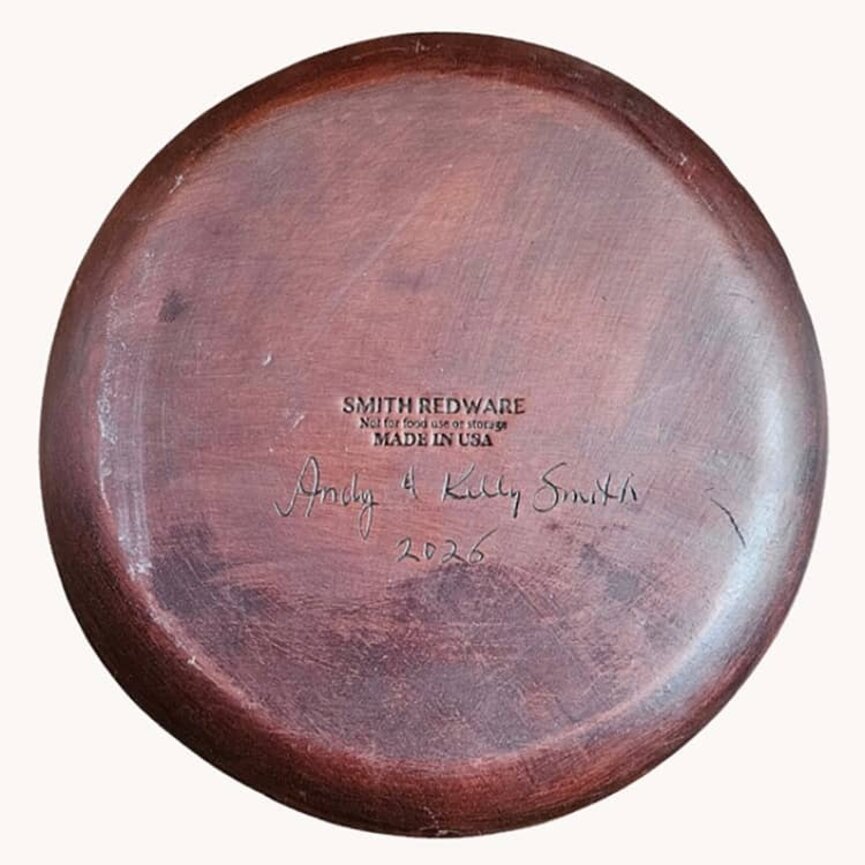 Smith Redware 1776 - 2026 Eagle with Salt Box House Round Plate - 10.5"