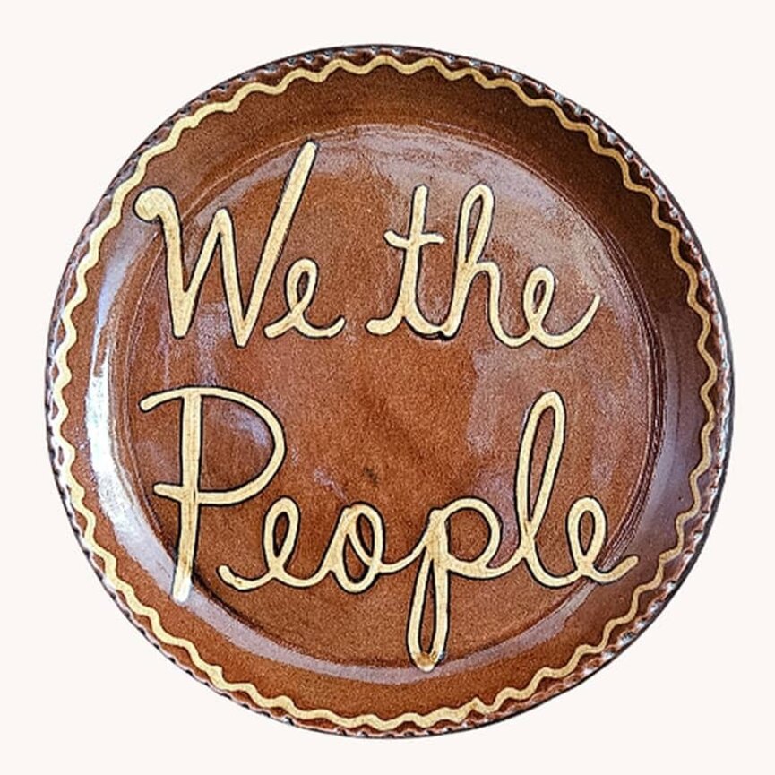 Smith Redware We The People Round Plate - 9"