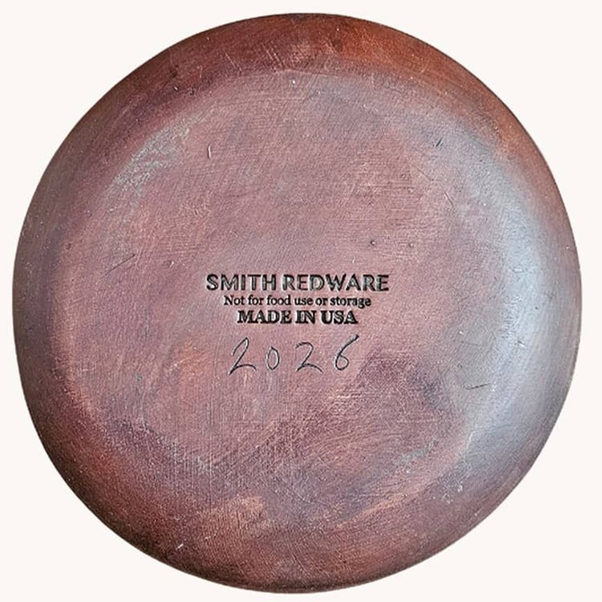 Smith Redware My Primitive 250th Flag with Saltbox House Round Plate - 7.5"