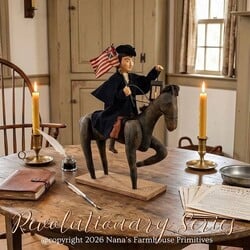 Paul Revere Riding Horse with Lantern & Flag - 21" x 24"