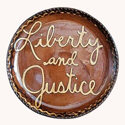 Smith Redware Liberty Justice Round Plate - 9"