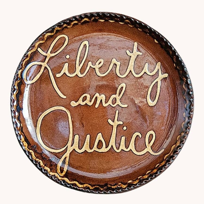 Smith Redware Liberty Justice Round Plate - 9"