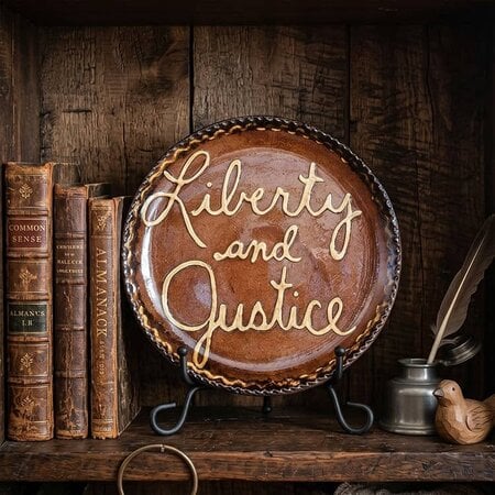 Liberty Justice Round Redware Plate - 9"