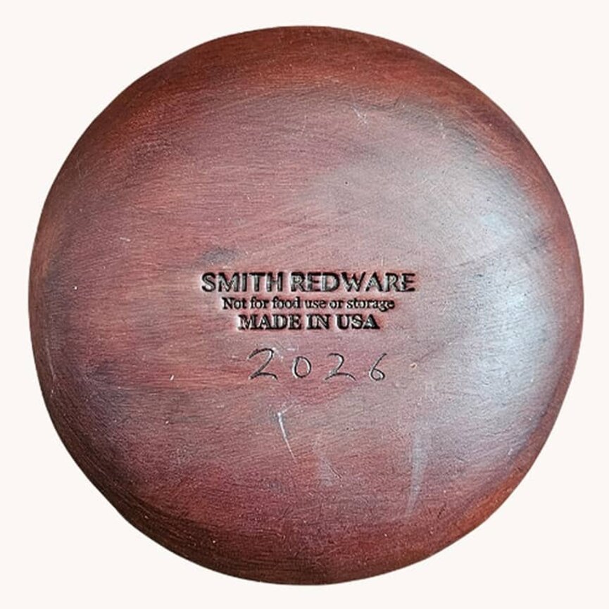 Smith Redware Liberty House with Flag Round Plate - 6.5"