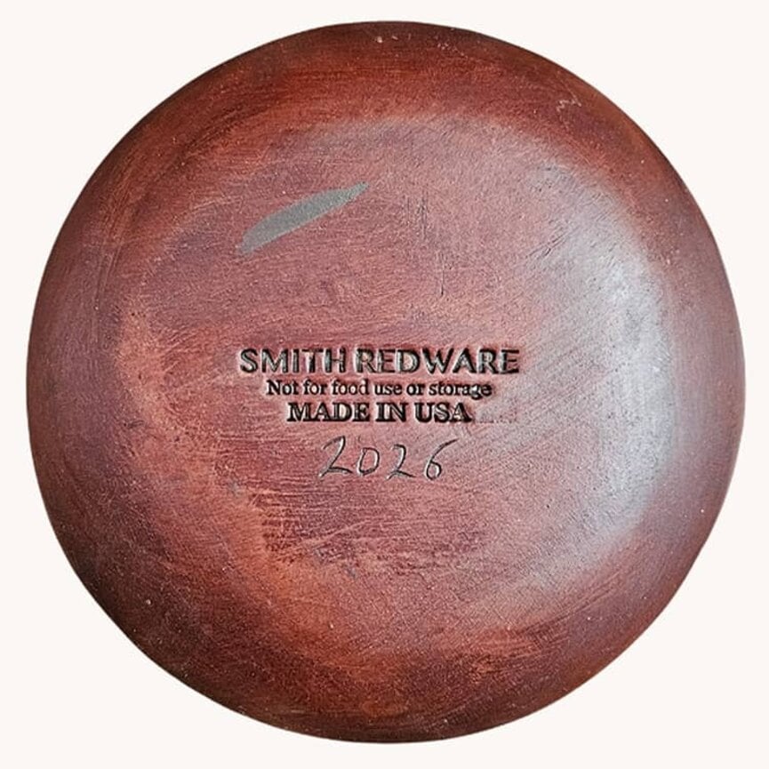 Smith Redware God Shed His Grace with Flower Pot Round Plate - 6.5"