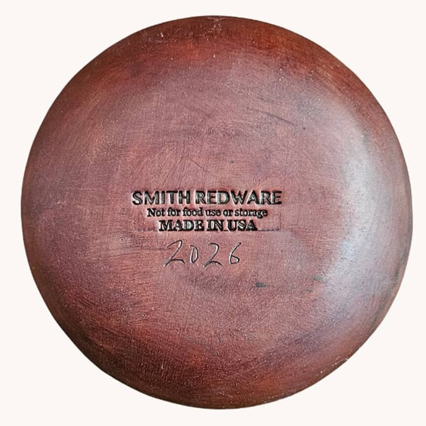 Smith Redware 1776-2026 with Flower Pot Round Plate - 6.5"