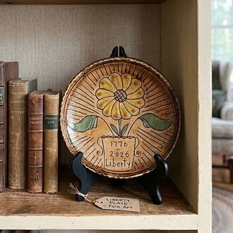1776-2026 with Flower Pot Round Plate - 6.5"