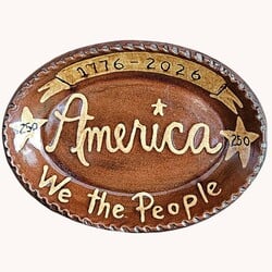 Smith Redware 1776 - 2026 We The People Oval Plate - 6.5 "