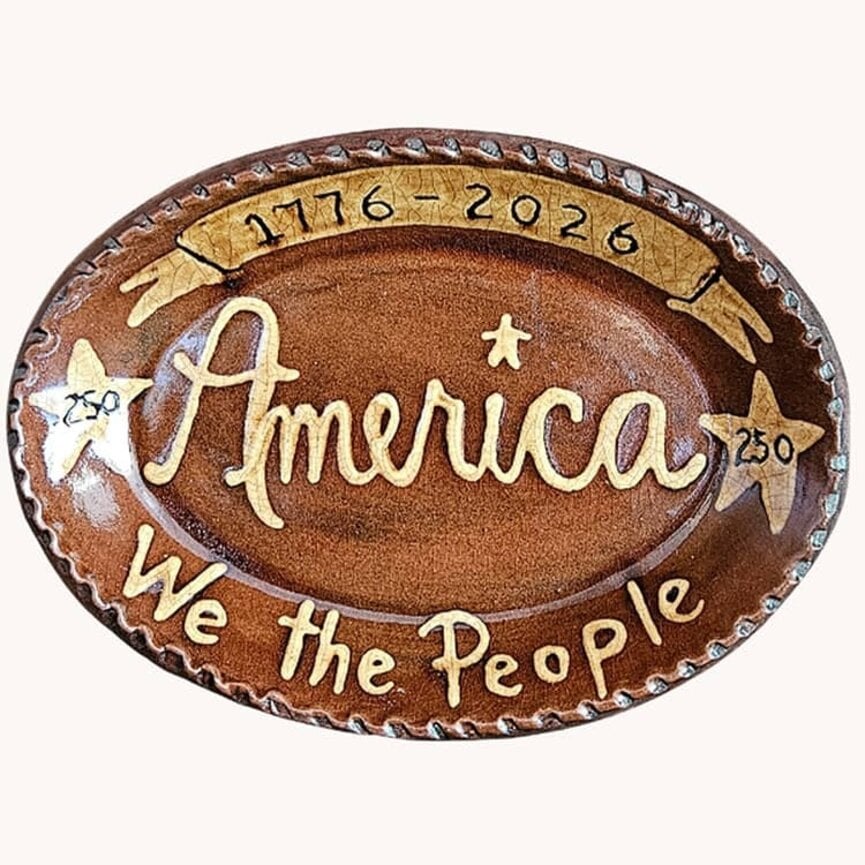 Smith Redware 1776 - 2026 We The People Oval Plate - 6.5 "