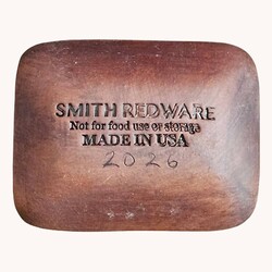 Smith Redware We The People with House & Flags Trinket Tray - 3"  x 3.5"