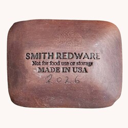 Smith Redware Land of The Free with House & Flags Trinket Tray - 3" x 3.5"