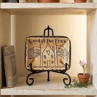Land of The Free with House & Flags Trinket Tray