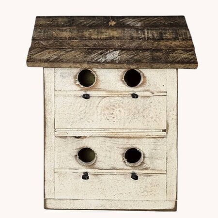 White Beadboard Bird House - 13"