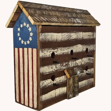 Patriotic Cabin Birdhouse - 18"