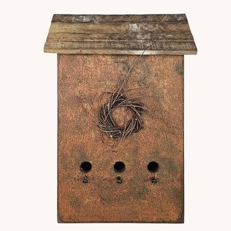 Golden Brown Print Birdhouse - 19"