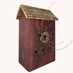 Print Birdhouse Red 3 Hole - 13" x 7" x 19"