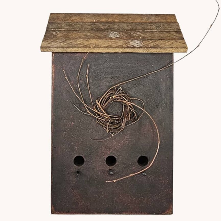 Print Birdhouse Black 3 Hole - 13" x 7" x 19"