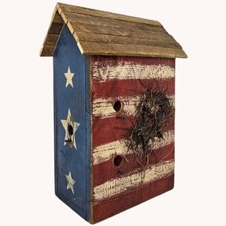 Liberty Log Cabin Bird House