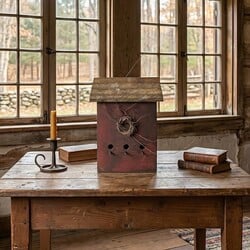Print Birdhouse Red 3 Hole - 13" x 7" x 19"