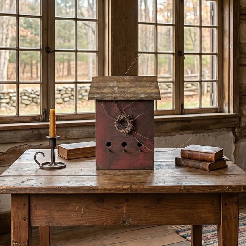 Print Birdhouse Red 3 Hole - 13" x 7" x 19"