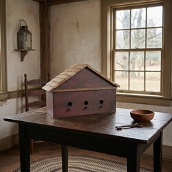 Birdhouse Burned Three Hole Red - 17" x 7" x 11.75"